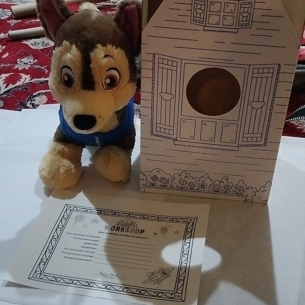 Build-a-Bear Paw Patrol Chase German Shepherd Pup w/ Certificate + Box